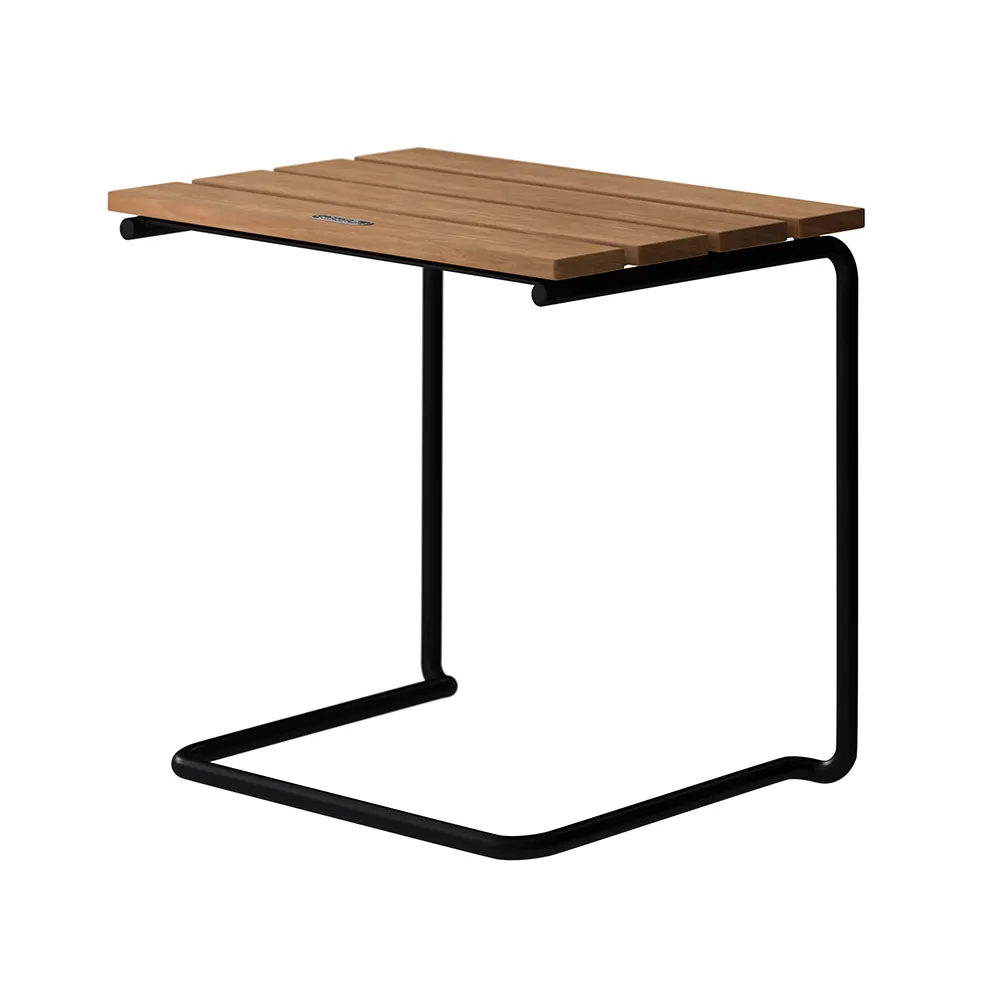 Grythyttan Stålmöbler, A3 jakkara Teak / Musta