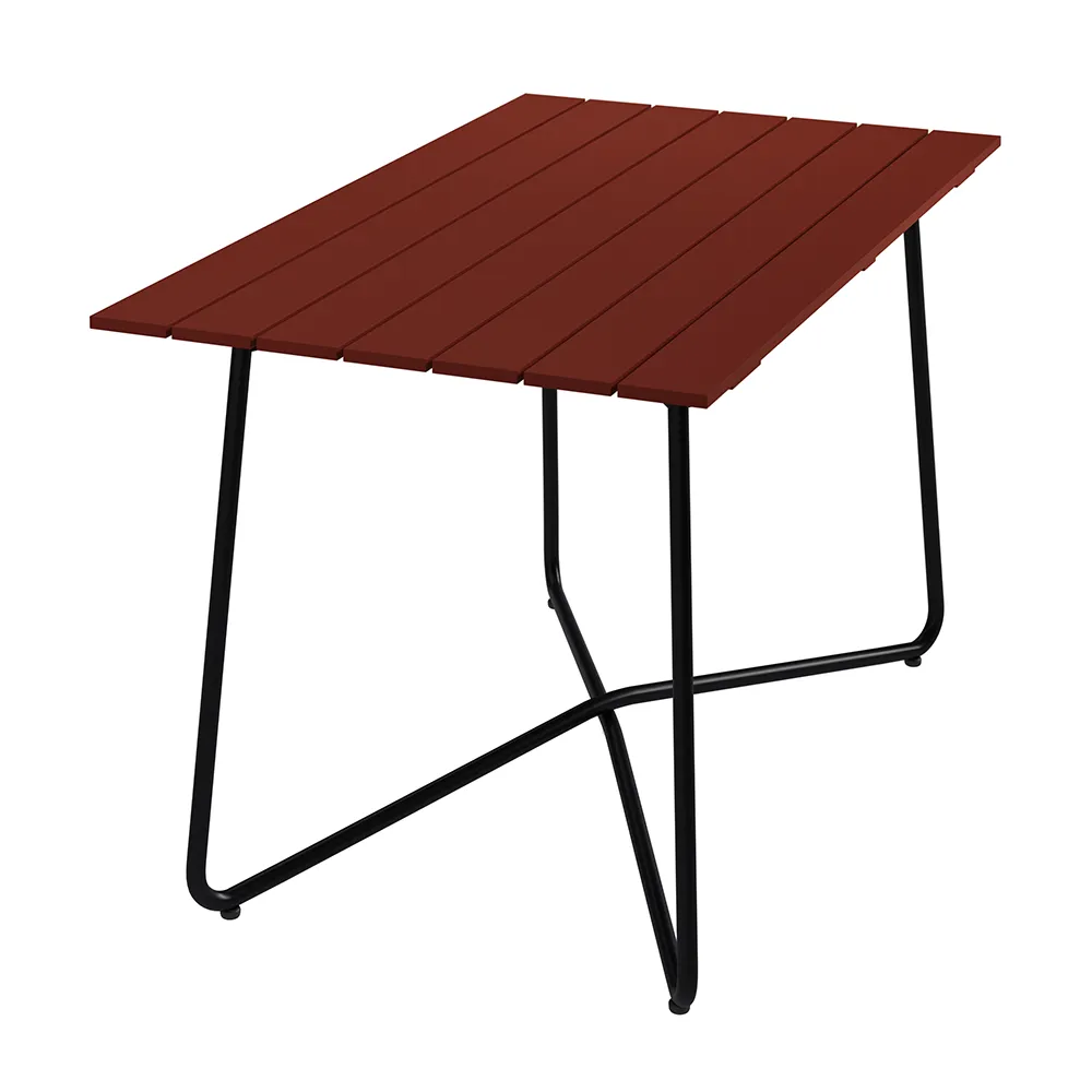 Grythyttan Stålmöbler, Pöytä B25A 120 cm Tummanpunainen / Musta