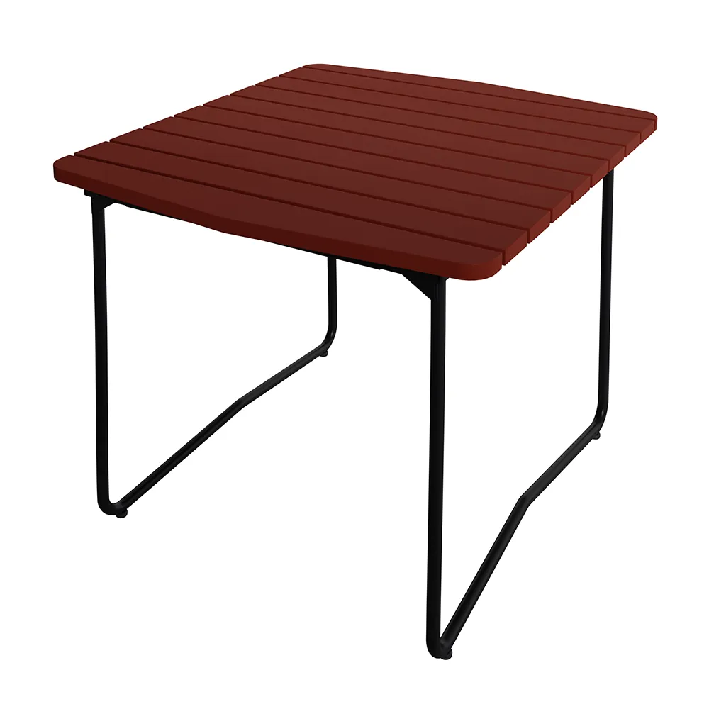 Grythyttan Stålmöbler, B31 pöytä 84 cm Tummanpunainen / Musta