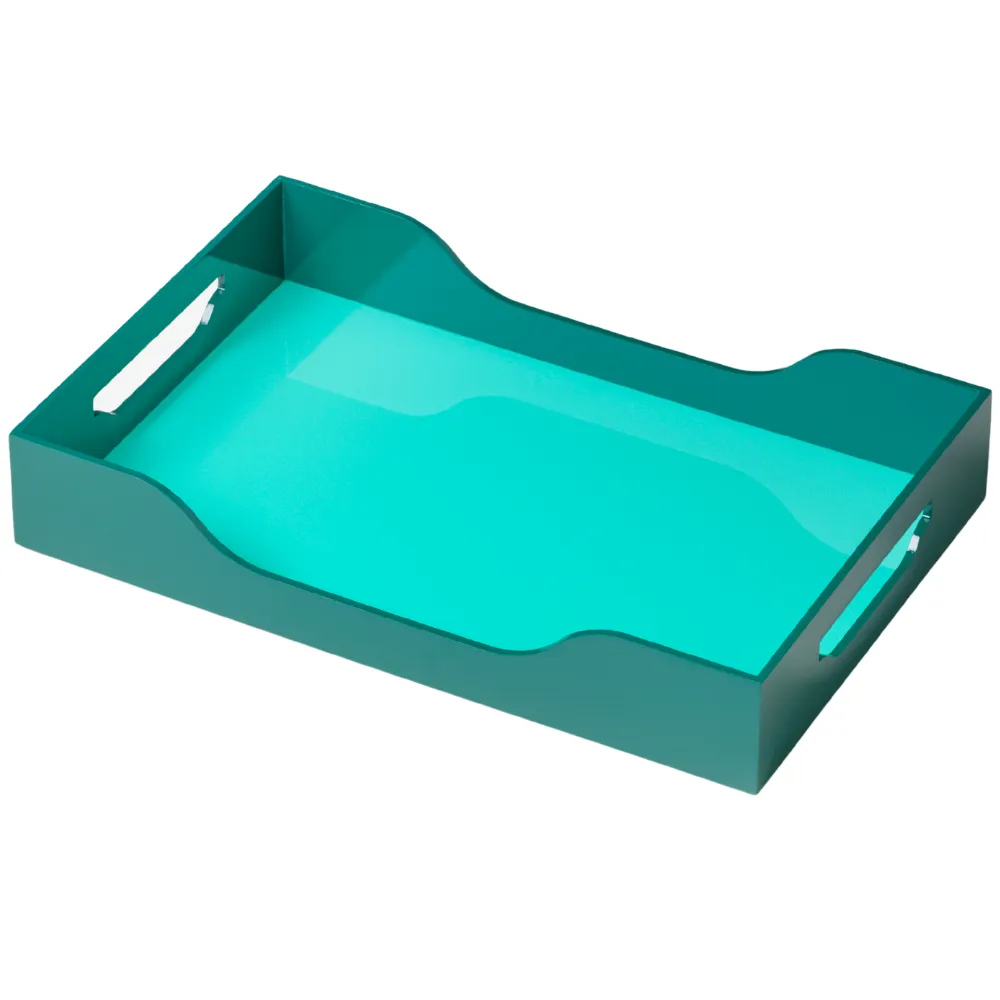 Printworks, Lacquered Tray - Swell, Turquoise/Green 34x20 cm