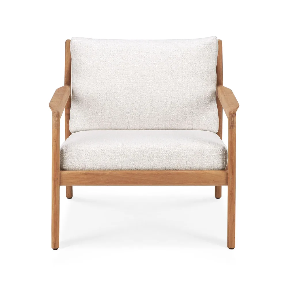 Ethnicraft Jack outdoor lounge-nojatuoli tiikki Offwhite
