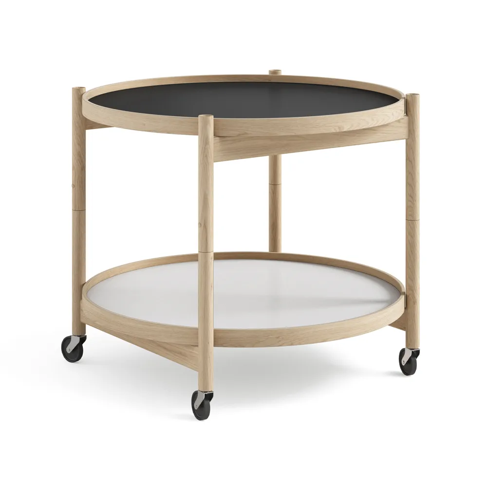 Brdr. Krüger Bølling Tray Table model 60 rullapöytä Base, käsittelemätön tammirunko