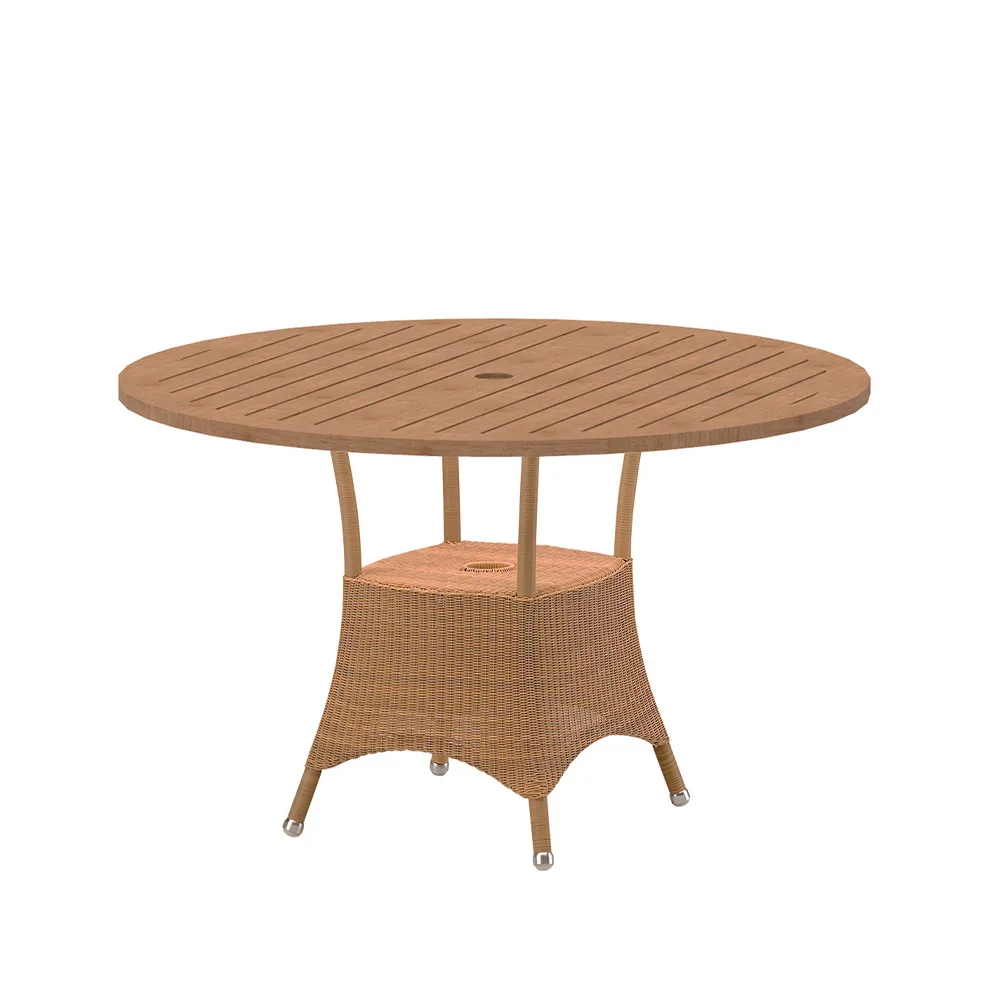 Cane-line Lansing ruokapöytä Ø120 cm Teak-weave luonnollinen