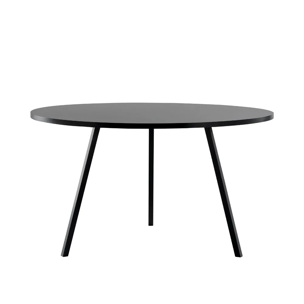 HAY Loop Stand ruokapöytä pyöreä Black linoleum-black, Ø120 cm