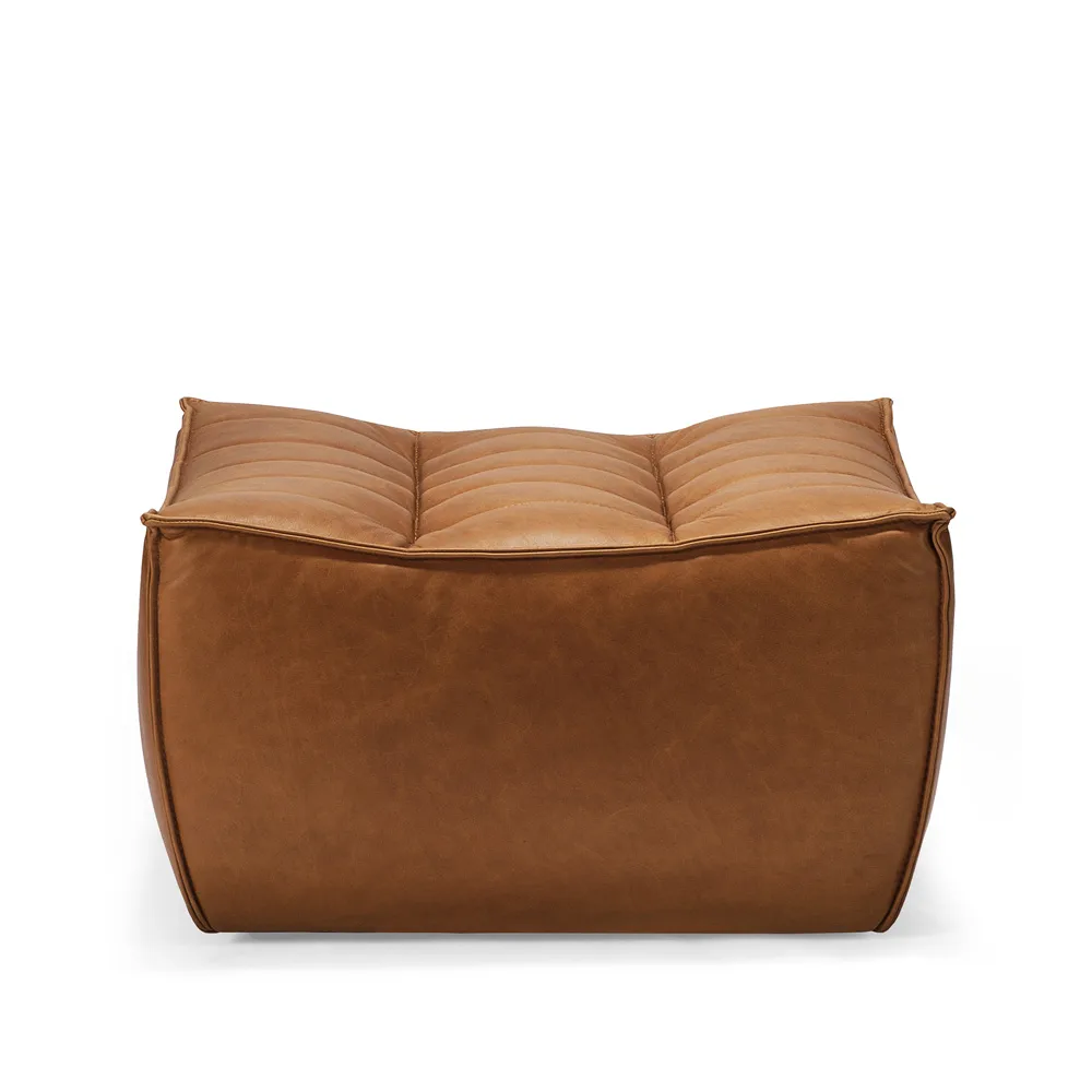 Ethnicraft N701 jalkarahi 70x70 cm Aniline leather brown