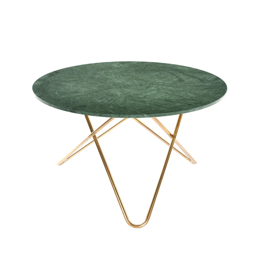 OX Denmarq Big O Table -ruokapöytä marmori indio, messinkijalusta