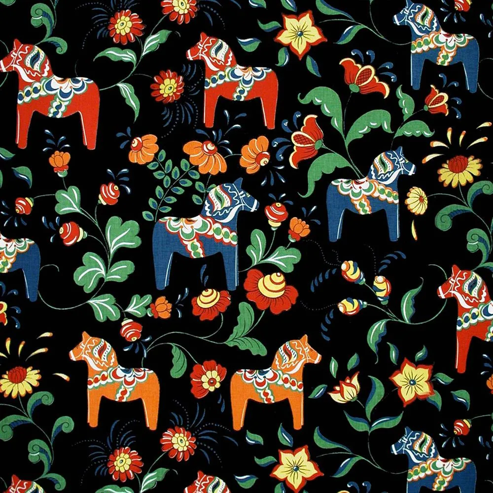 Arvidssons Textil Leksand kangas musta