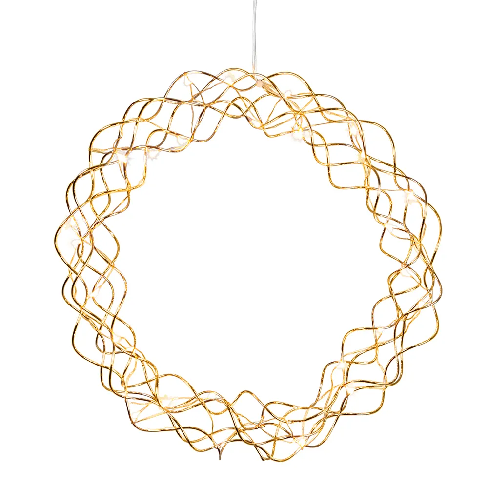 Star Trading Curly kranssi LED-valoilla 30 cm Messinki