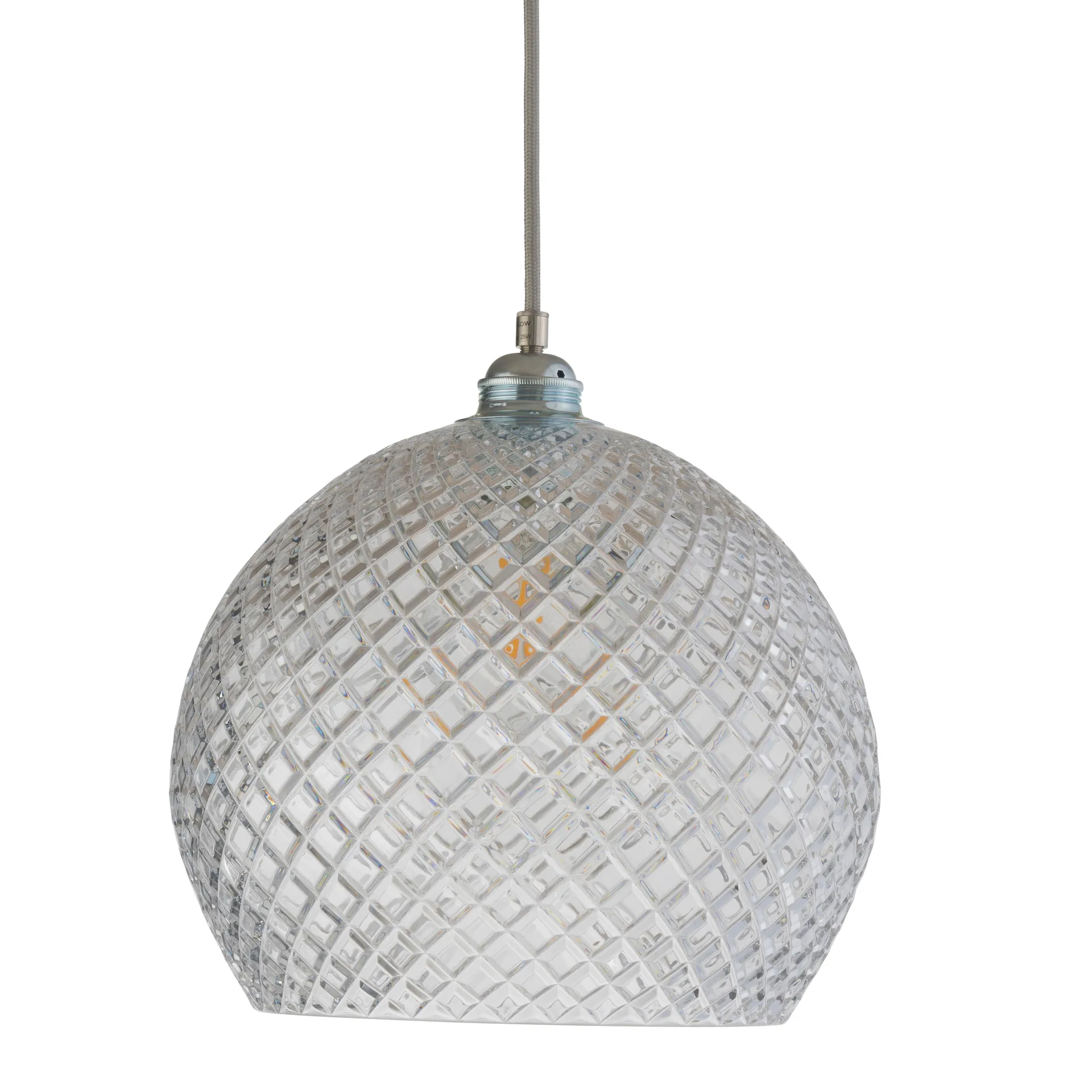 EBB & FLOW Rowan kattovalaisin Chrystal, Ø 28 cm Small check hopeajohdolla