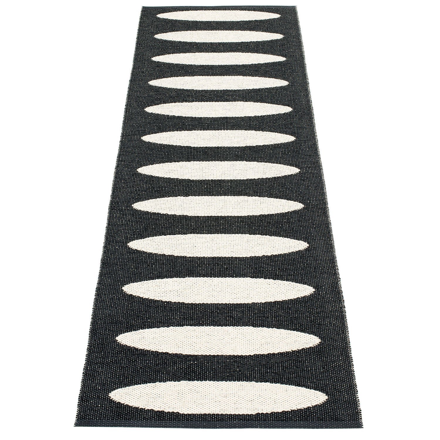 Pappelina, Ella matto 70x225 cm black / vanilla