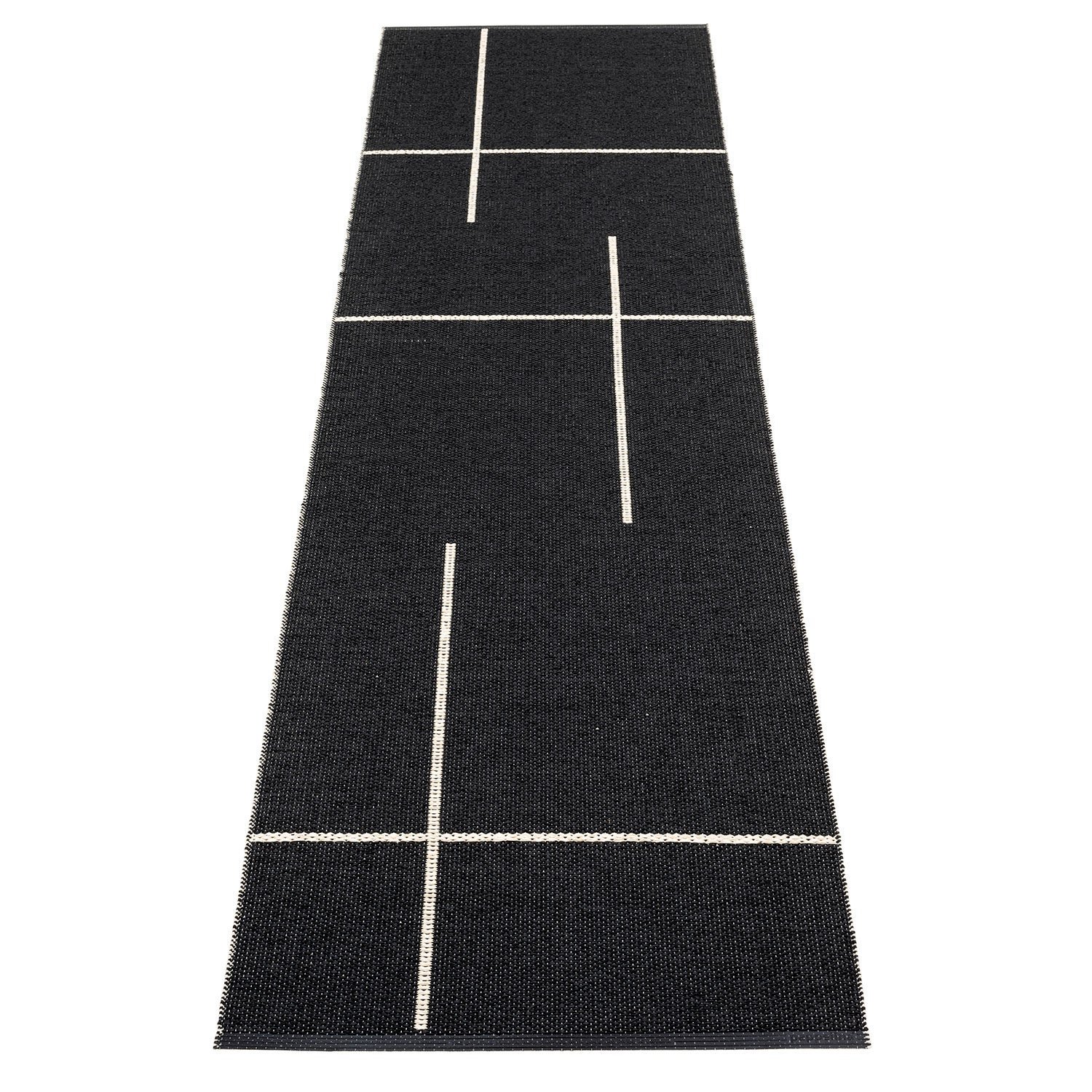 Pappelina, Fred matto 70x270 cm black / vanilla