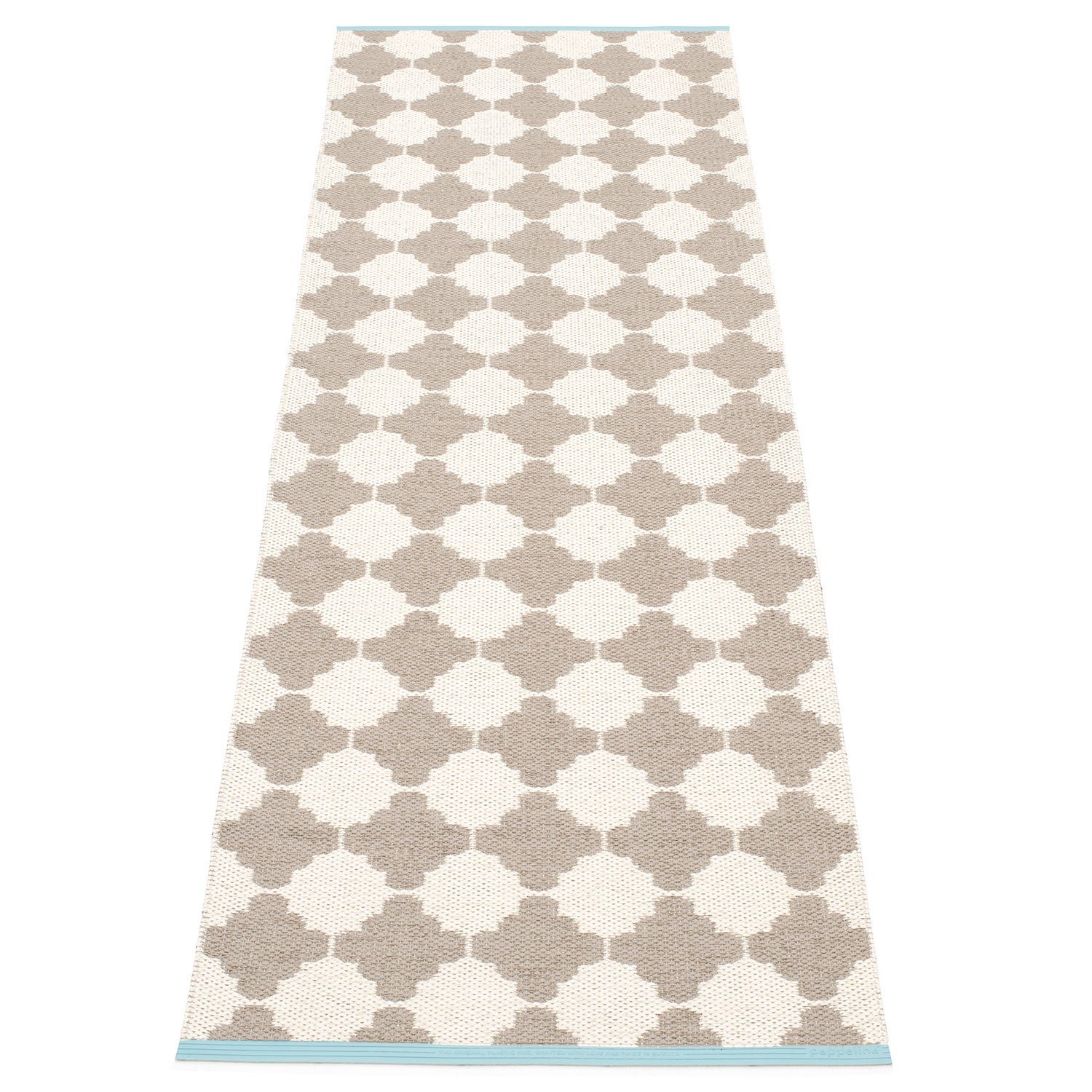 Pappelina, Marre matto 70x225 cm mud / vanilla turquoise stripe