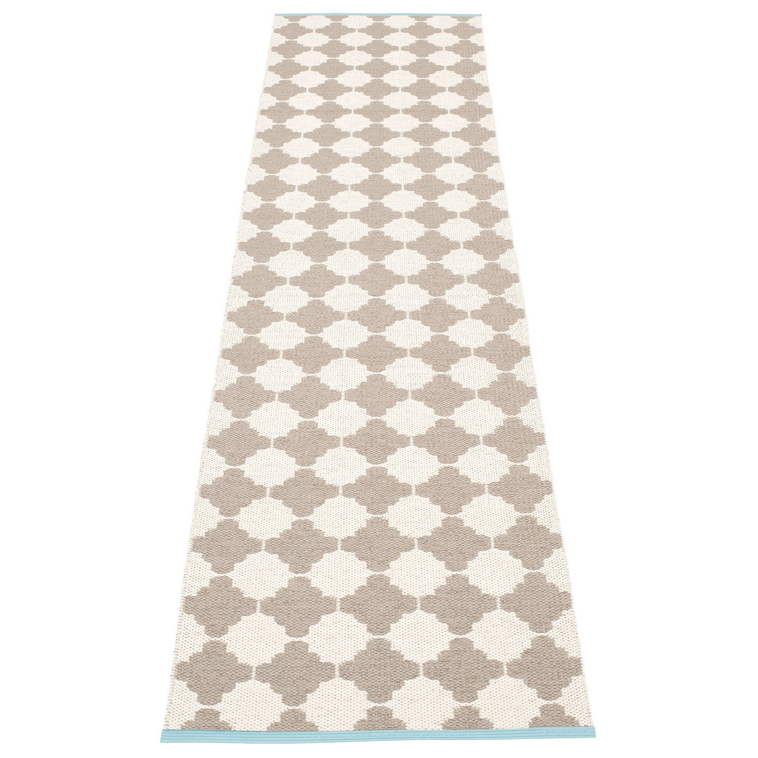 Pappelina, Marre matto 70x300 cm mud / vanilla turquoise stripe