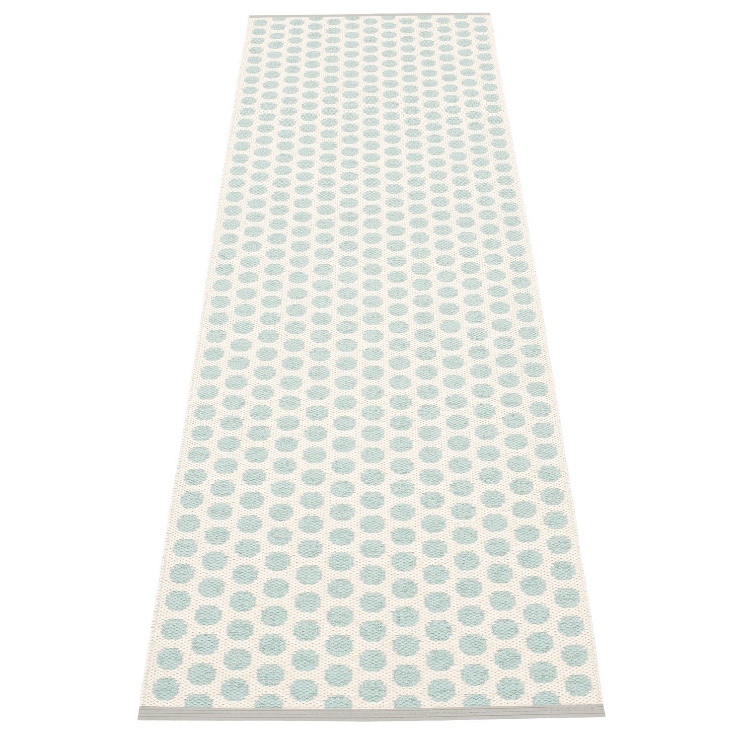 Pappelina, Noa matto 70x250 cm pale turquoise / vanilla / warm grey stripe
