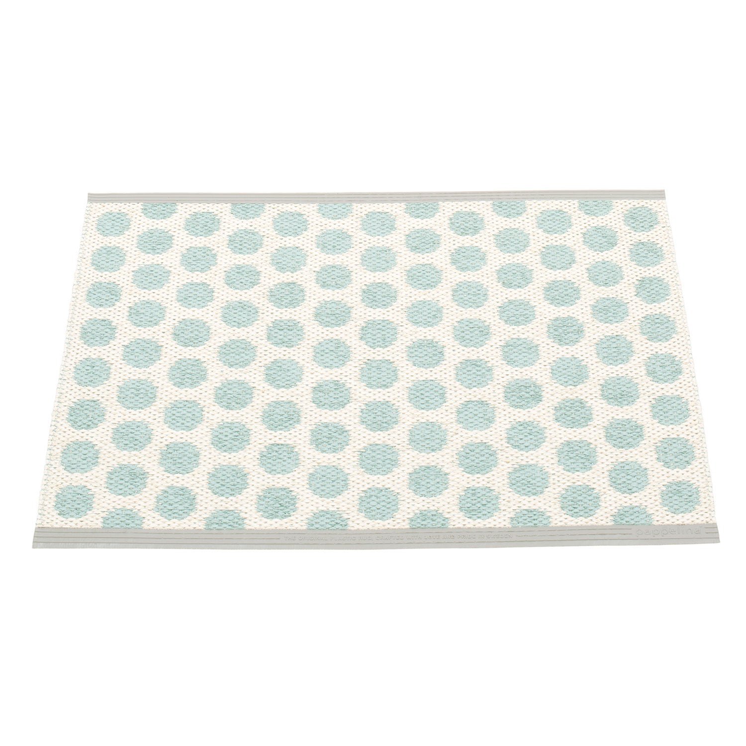 Pappelina, Noa matto 70x50 cm pale turquoise / vanilla / warm grey stripe