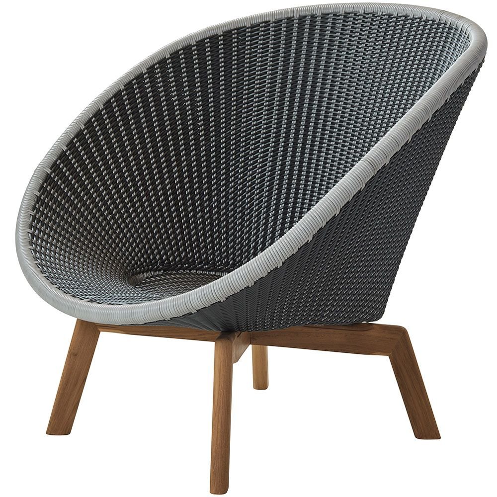 Cane-line, Peacock Lounge-nojatuoli Harmaa