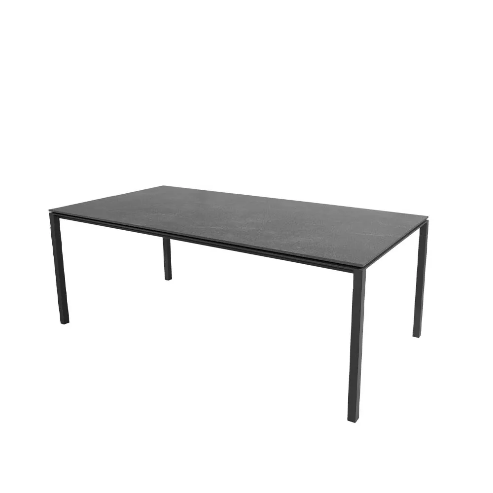 Cane-line Pure ruokapöytä Fossil black-lava grey 200x100 cm