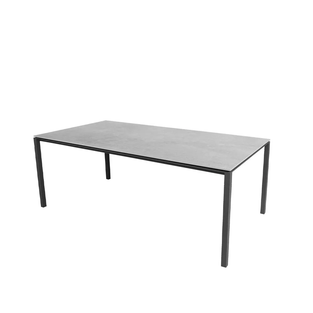 Cane-line Pure ruokapöytä Fossil grey-lava grey 200x100 cm