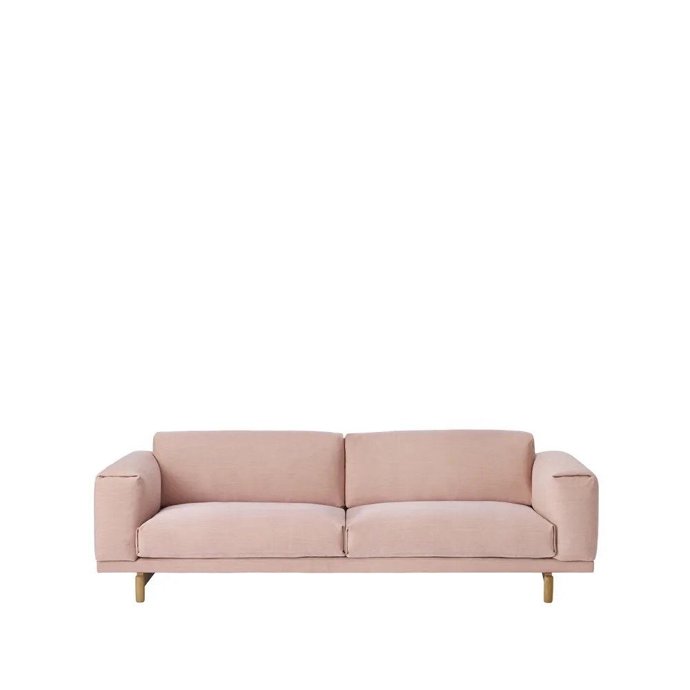 Muuto Rest sohva 3-istuttava kangas steelcut trio 515 rose, tammijalat