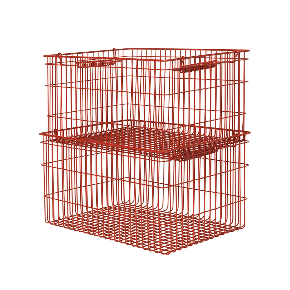 Ferm Living, Cala Verkkokori 2 kpl - Poppy Red