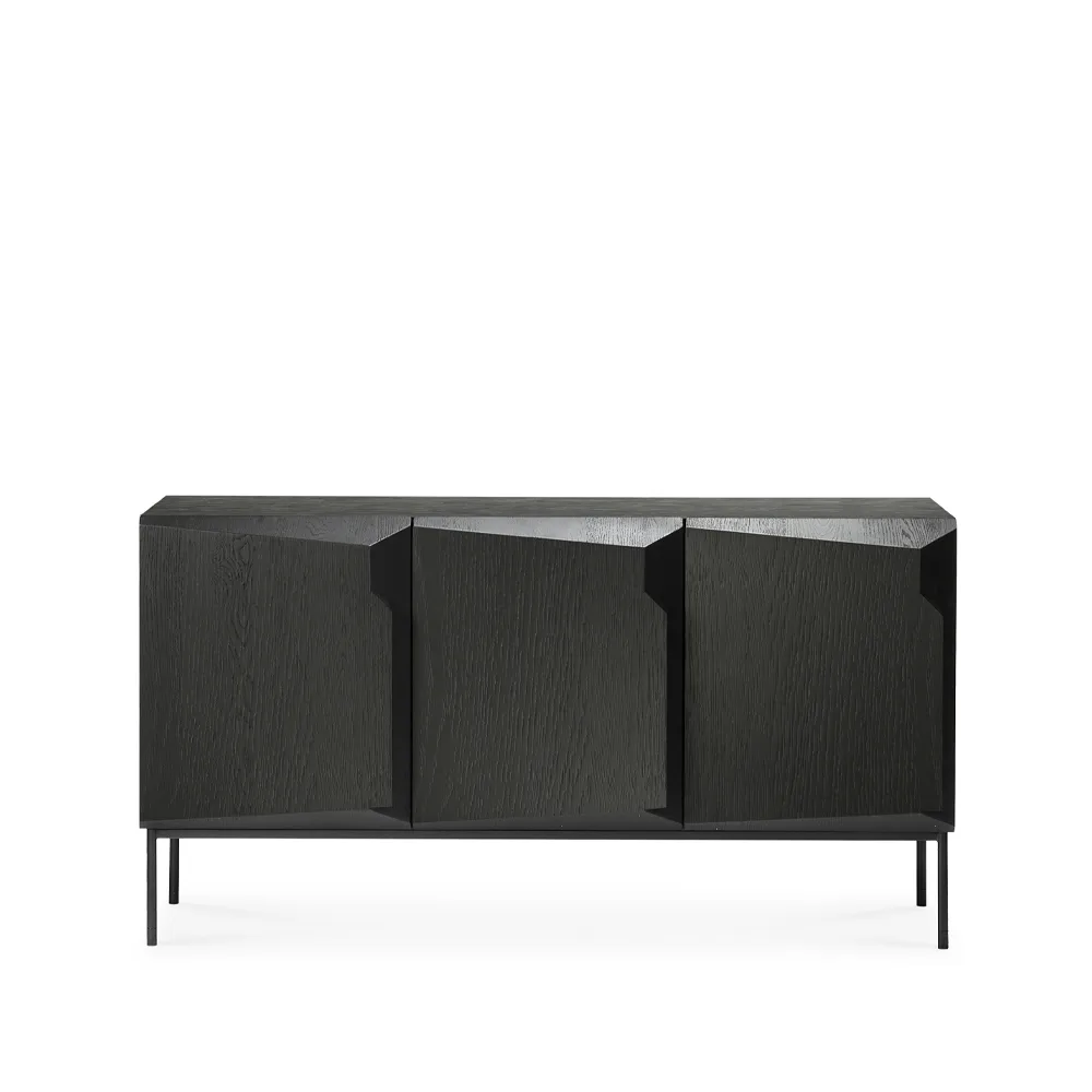 Ethnicraft Stairs sideboard 3 ovea Mustaksi petsattu tammi 150 x 80 x 46 cm