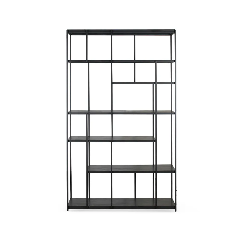 Ethnicraft Studio Rack -hylly 205 x 120 cm Musta tiikki ilman ovia