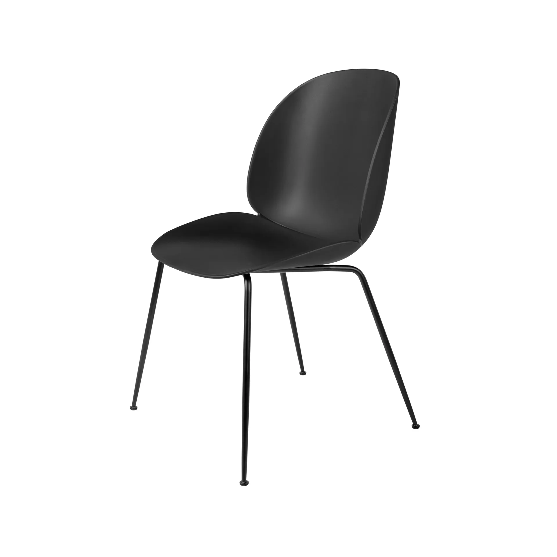 GUBI Beetle tuoli Black, musta teräsrunko