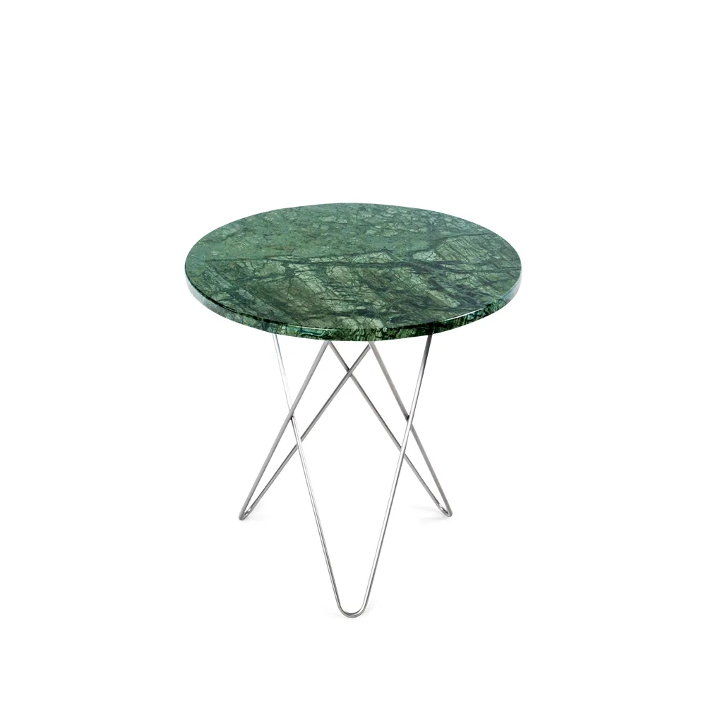 OX Denmarq Tall Mini O Table -sohvapöytä Marmori vihreä, ruostumaton teräs