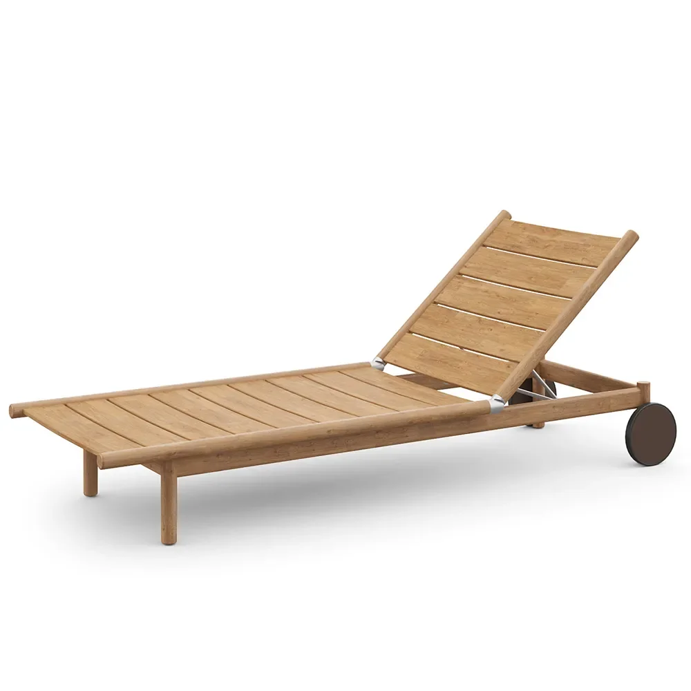 Dedon, TIBBO pyörillä varustettu aurinkotuoli BP1 teak 0205 vulcano 0305