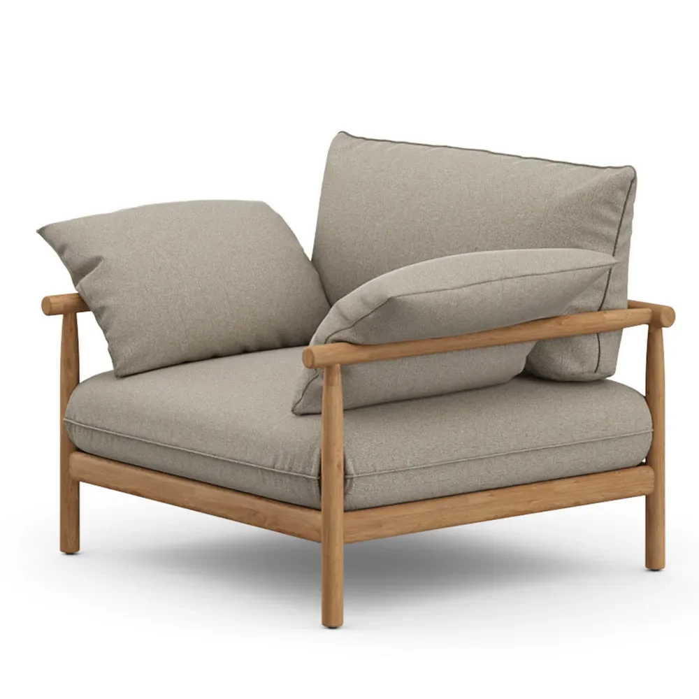 Dedon, TIBBO lounge-tuoli XL BQ5 teak 0205 vulcano matte 0122