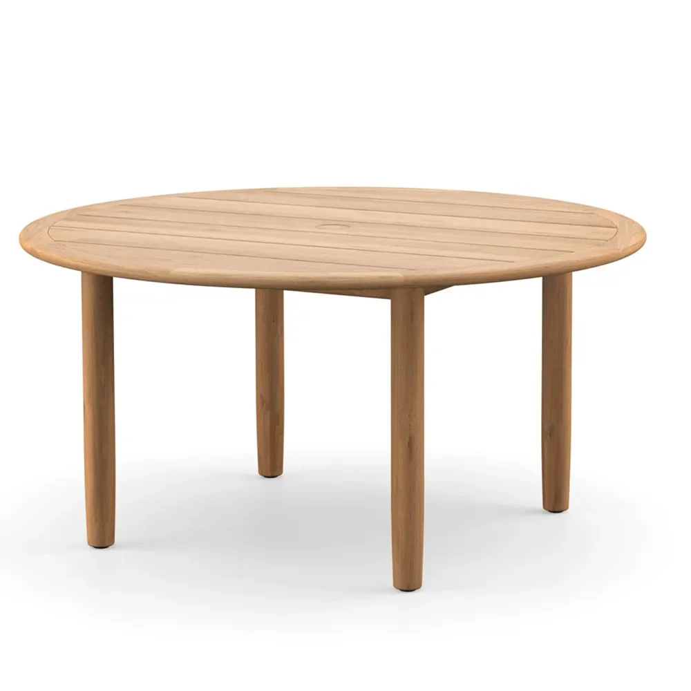 Dedon, TIBBO ruokapöytä Ø 150 cm, w/parasol hole BQM teak 0205