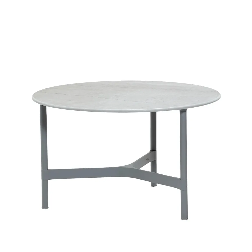 Cane-line Twist sohvapöytä, keskikokoinen Ø70 cm Fossil grey-light grey