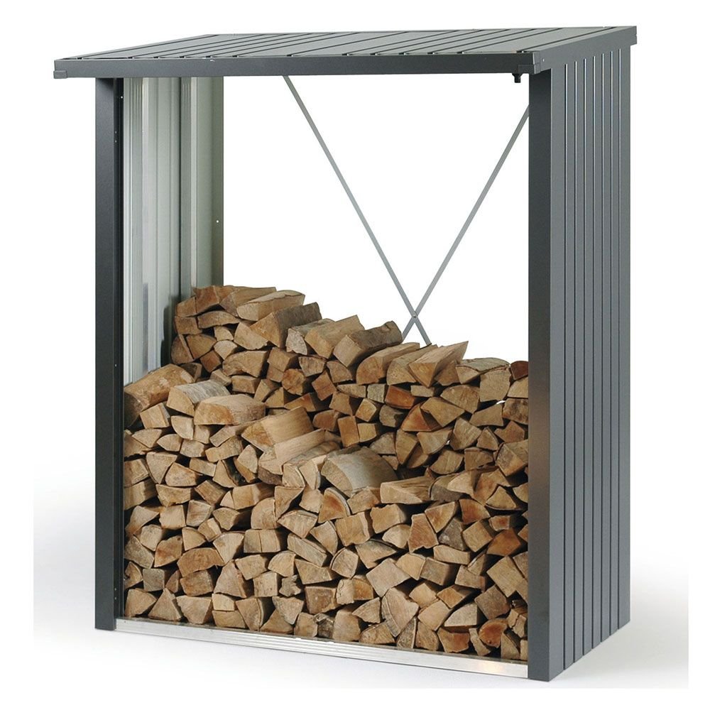 Biohort, Woodstock vedförvaring 150 cm tummanharmaa